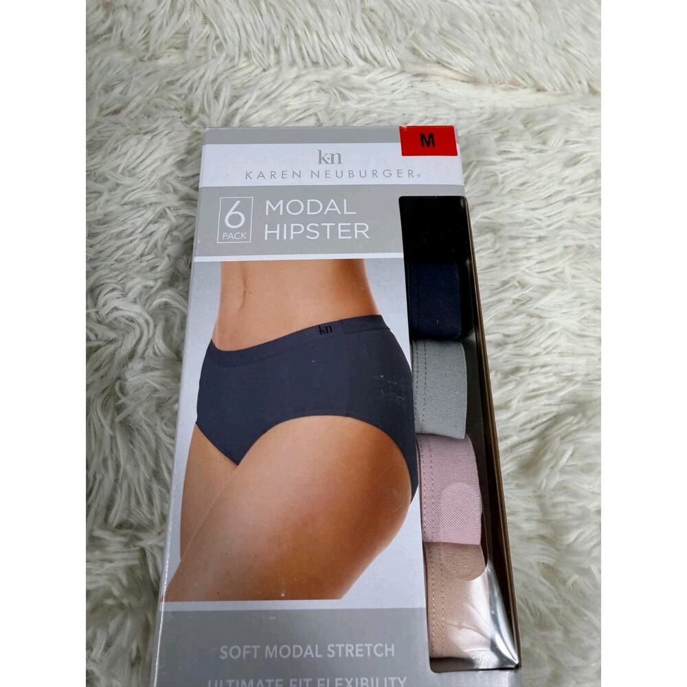 Karen Neuburger 6 Pack Modal Hipster Panties Womens Size M Stretch NEW